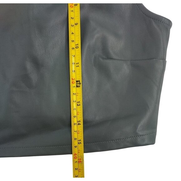 Faux Leather Green Sleeveless Crop Top With Back Zipper, Size M, NWT. - Picture 8 of 8
